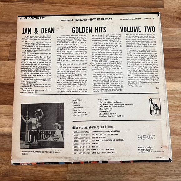 Jan & Dean LP "Golden Hits-Vol. 2" Liberty (LRP-3417) Excellent - Picture 2 of 3